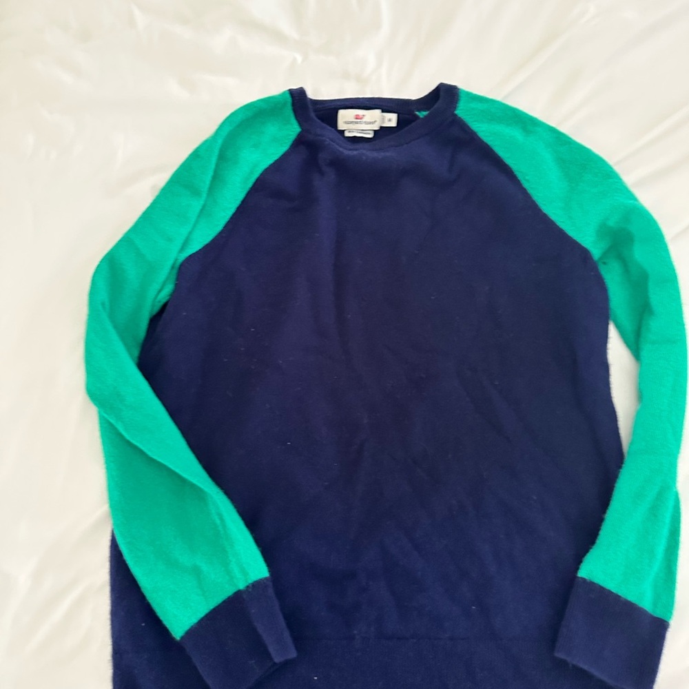Vineyard Vines Blue and Green Crewneck Sweater